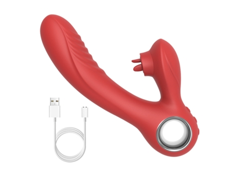 Vibrador de masaje de lengua multifrecuencia para mujer (rojo) VEANXIN