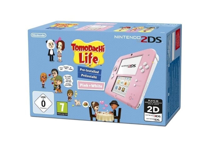 Consola Nintendo 2ds tomodachi life rosa blanc importación francesa