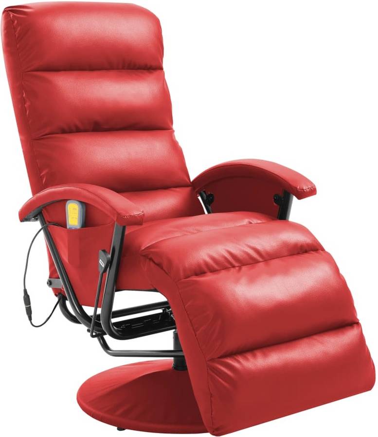 De Masajes Vidaxl reclinable cuero artificial rojo para tv