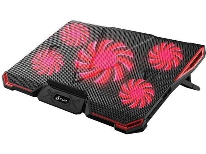 Klim Cyclone Base de refrigeración para potente con 5 ventiladores ordenador gaming varias inclinaciones soporte estable rojo nueva 2022