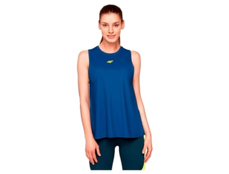 Camiseta sin Mangas de Mujer para Fitness 4F Azul (XS)