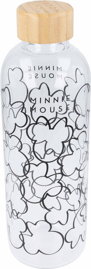 Botella De Agua cristal borosilicato reutilizable 1030 ml con minnie mouse