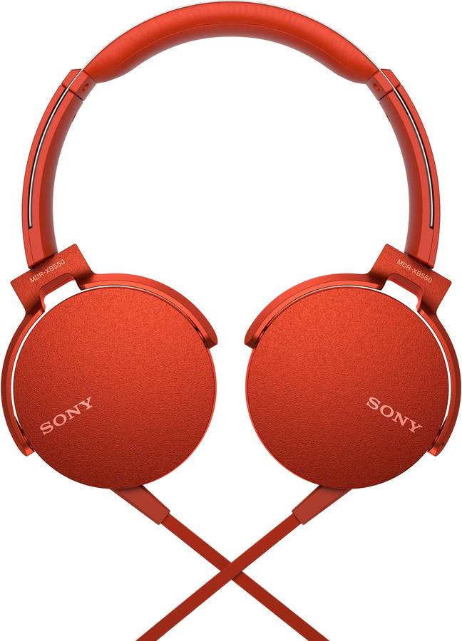 Auriculares con Cable SONY MDR-XB550AP (On Ear - Micrófono - Rojo)