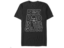 Camiseta Unisexo DEEPSTONE Darth Vader Best Dad In The Galaxy Star Wars Negro (XL)