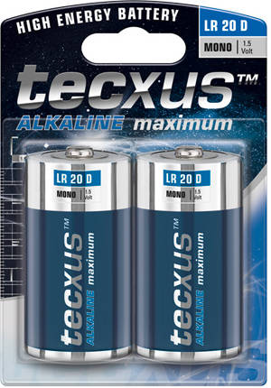 Tecxus Lr20 2bl singleuse battery d alcalino 15 v pilas 2 2pk