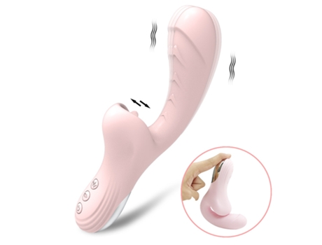 2 en 1 potente vibrador de masaje para lamer la lengua para mujeres (rosa) VEANXIN