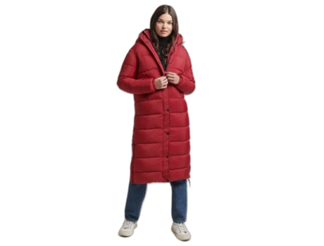 Abrigo para Mujer SUPERDRY (2XS - Poliéster - Rojo)