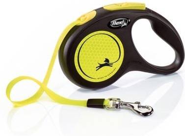 Correa para Perros FLEXI Longitud Ajustable (Amarillo - 5m - Hasta: 15 Kg - S - Porte Pequeño)