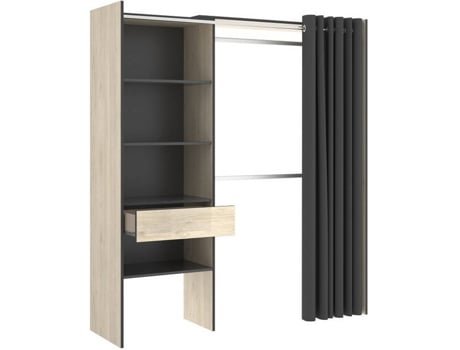 Ropero Dkit Suit 03k1398664 madera contrachapada metal 203x160x50 cm vestidor 1 y cortina 160110