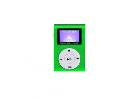 Lector MP3 Reproductor de pantalla de música recargable portátil Minicubo con cable USB verde