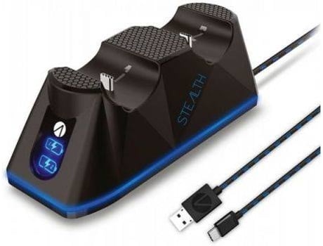 Base De Carga doble negra para mandos dualsense ps5 stealth c100