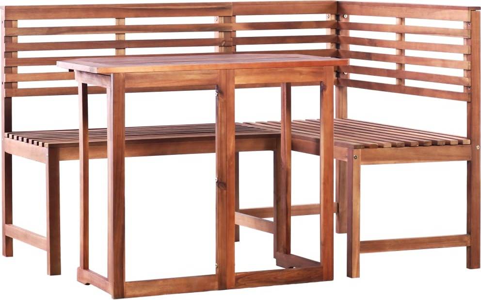 Conjunto duas Sillas madera y una mesa de Exterior VIDAXL Madera de acacia maciza