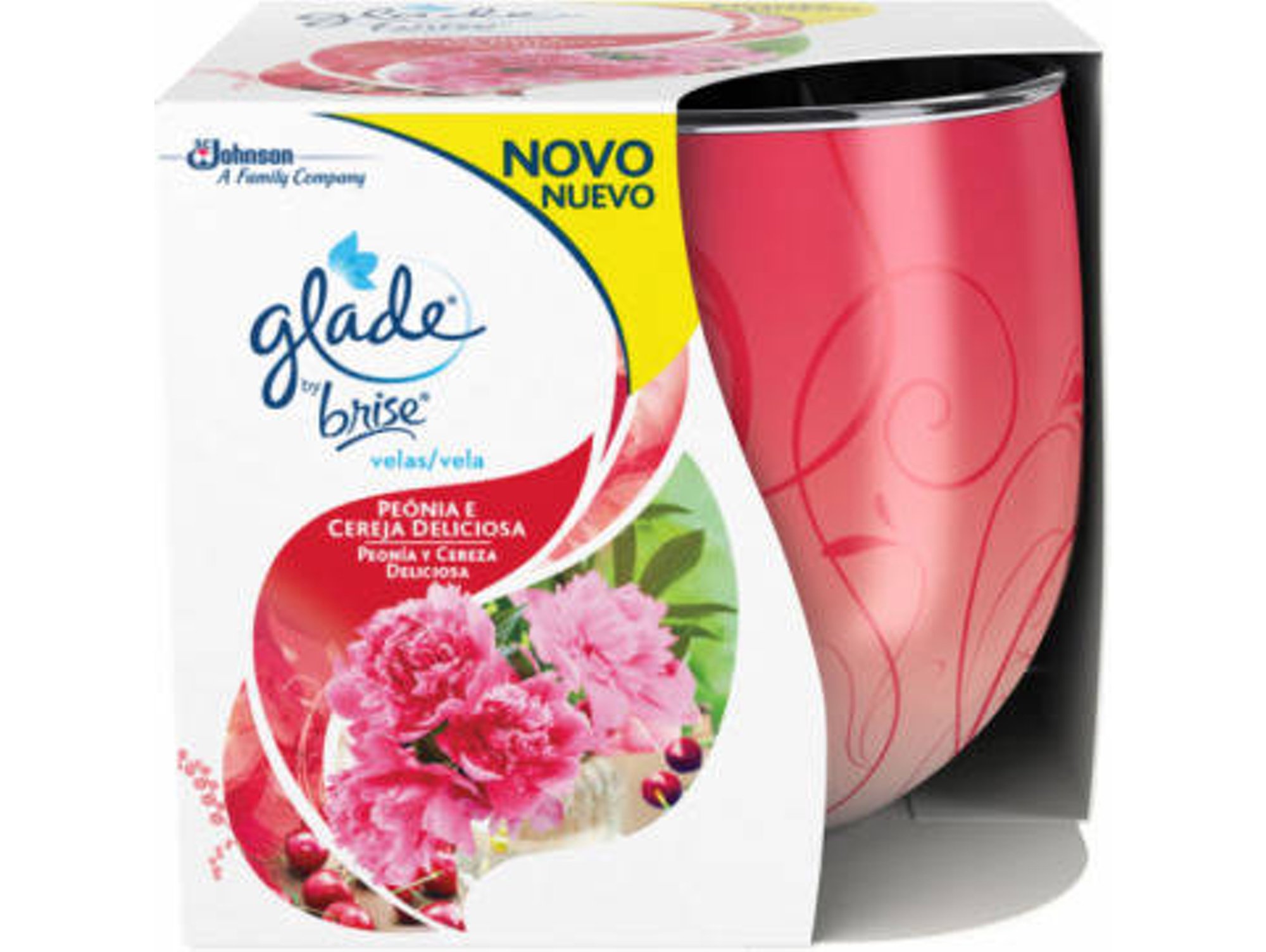 Glade Ambientador Vela aroma y cereza deliciosa 1 unidad rosa 129 paquete sc johnson 120gr