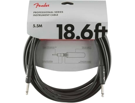 Fender Professional Series cable de fibra 55 m color negro guitarra proffesional para instrumentos jackjack