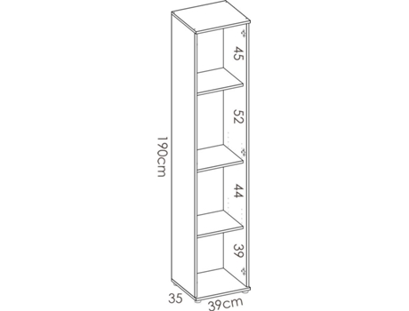 Armario Multiusos 1 Puerta - Fit - 190x39x35 - Blanco con Ofertas