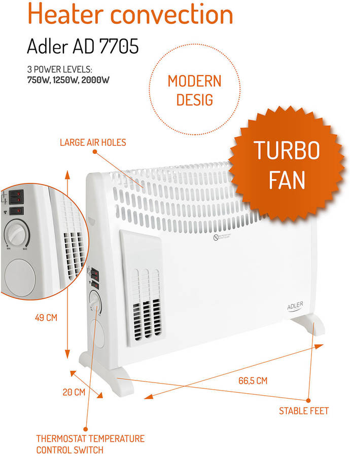 Convector ADLER AD 7705 (2000 W)