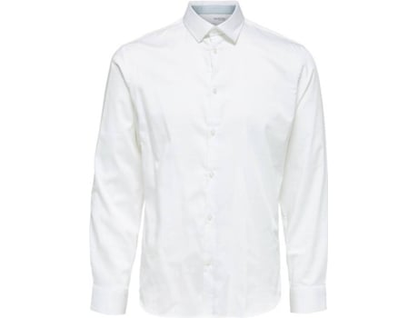 Camisa SELECTED Slim Algodón Hombre (XS - Blanco)