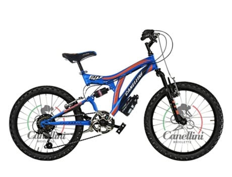 Bicicleta infantil suspensión total COLORADO 20 - 6 velocidades (Azul/naranja) BICICLETTE CANELLINI