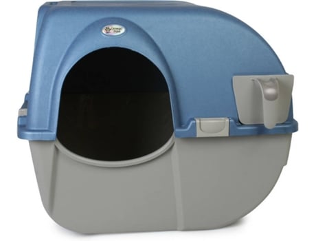 Caja de Arena para Gato OMEGA PAW Roll N'Clean Litter (Azul - 43.18 x 50.8 x 41.91 cm - Pequeño)