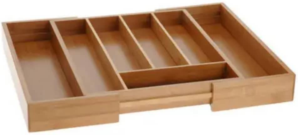 Bandeja Excellent Houseware extensible cubiertos bambu 28 cm x 35 5 45 335