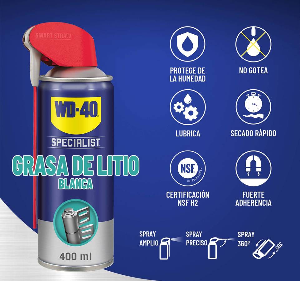 Grasa de Litio Blanca WD40 Specialist 34111 (400 ml)