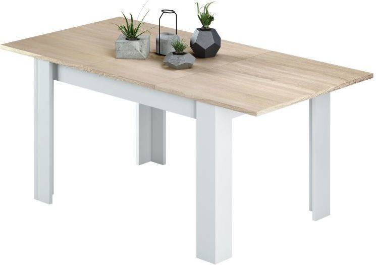 Mesa de Comedor HABITDESIGN Blanco Artik - Canadian (Melamina - 123–173 x 78 x 75 cm)