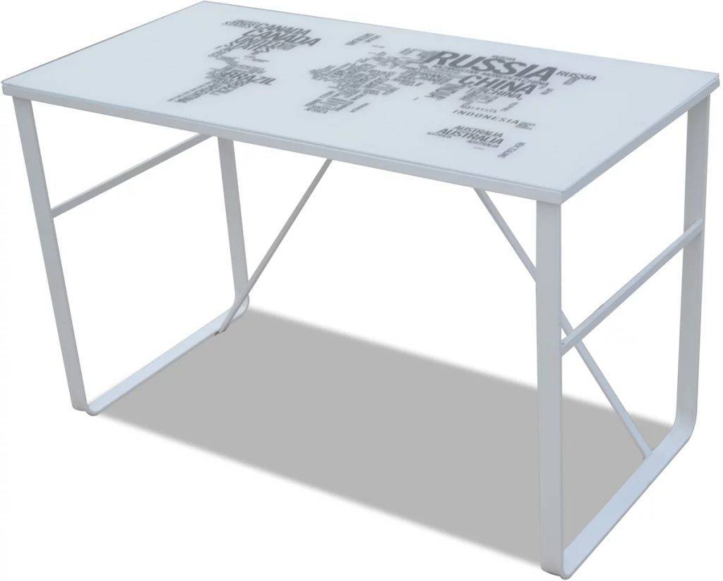 Escritorio VIDAXL Rectangular Blanco (120x60x75cm - Cristal)