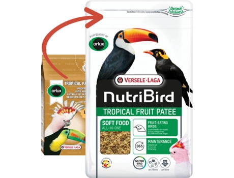 Ración para Pájaros VERSELE LAGA NutriBird Tropical Fruit Patee (1 kg)