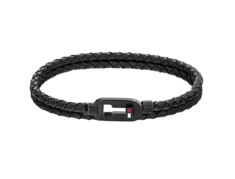 TOMMY HILFIGER Pulsera de cuero negro 2790386