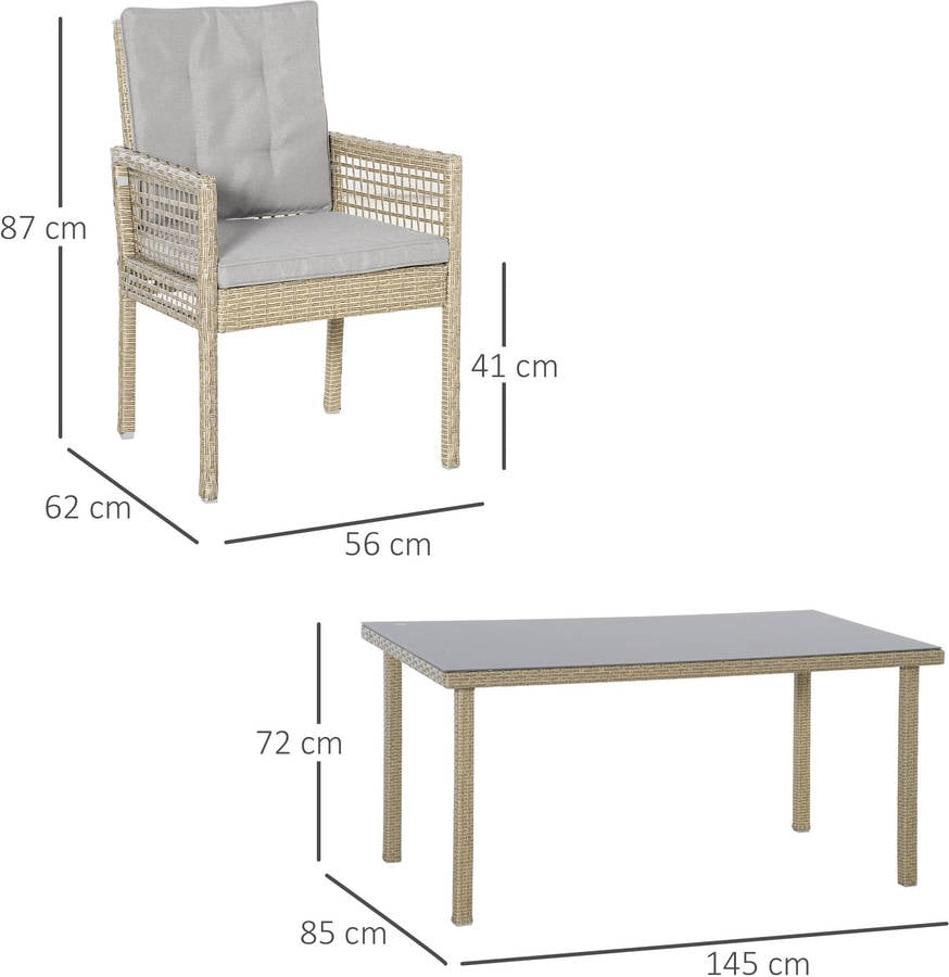 Muebles de Exterior  OUTSUNNY 861-048gy (Metal - Gris - 56 x 62 x 87 cm)