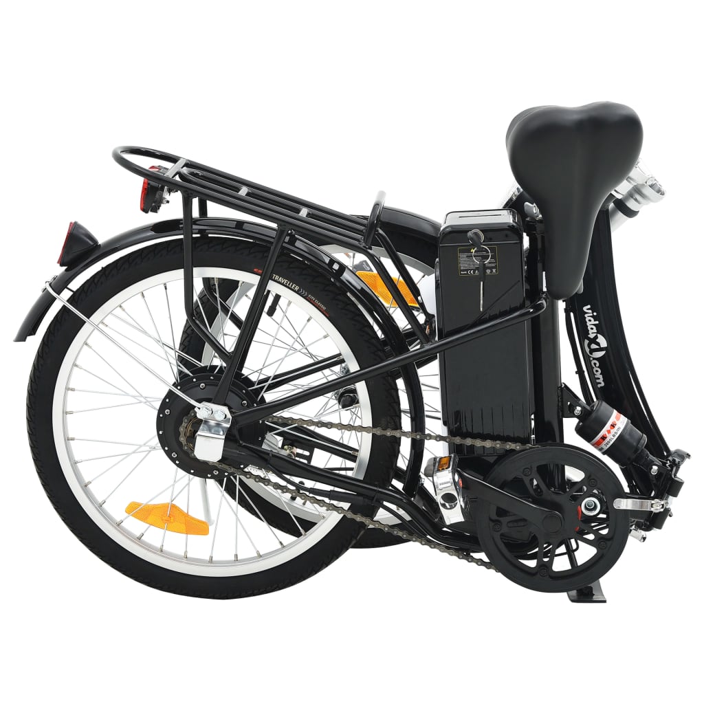 Bicicleta Eléctrica Plegable Batería De Iones De Litio VIDAXL (Negro - 90 x 53 x 70 cm)