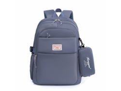 BLEWANDY Mochila escolar infantil niños y niñas bandolera secundaria estudiantes mochila nylon Azul grisáceo