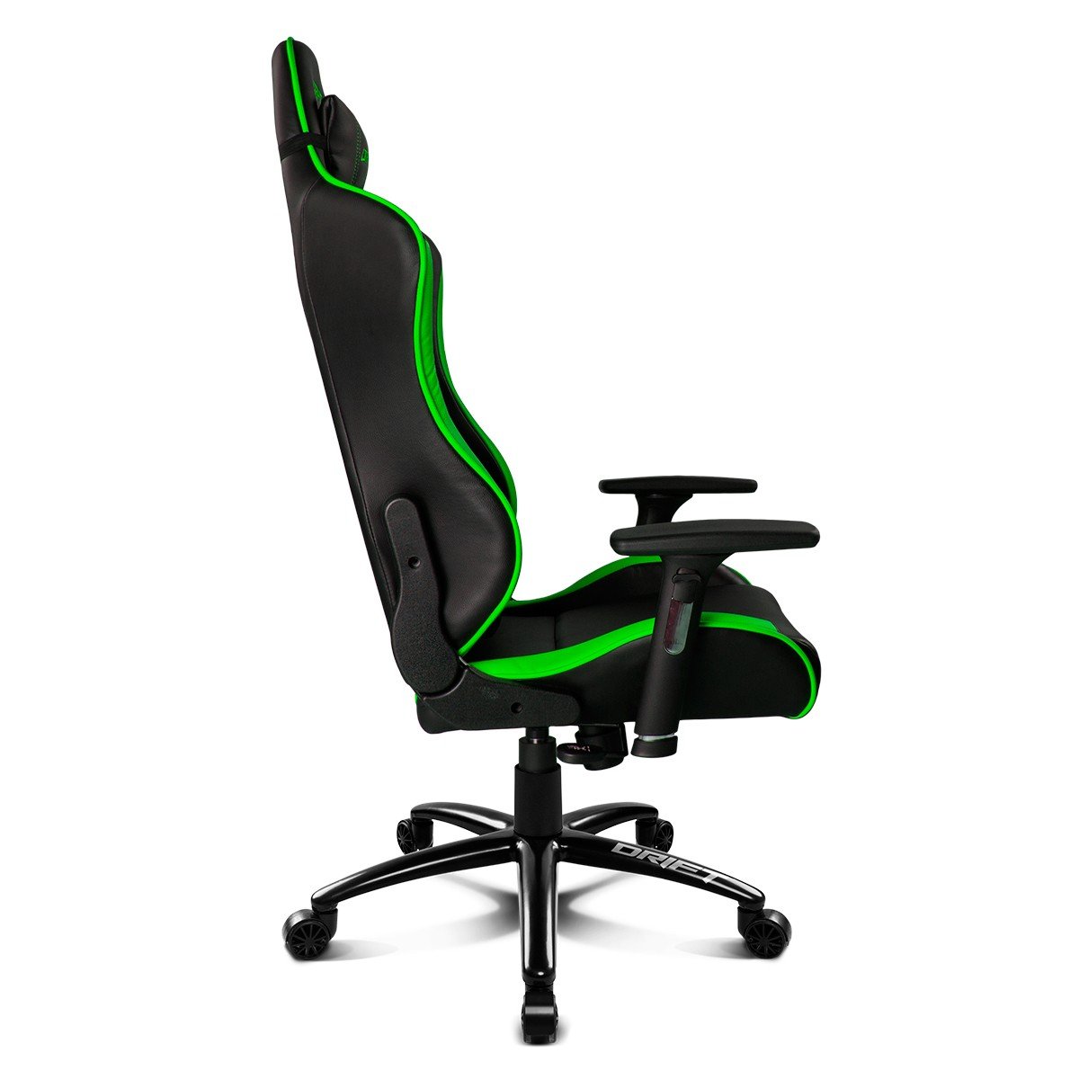 Silla Gaming DRIFT DR200 (Hasta 150 kg - Elevador a Gas Clase 4 - Negro y Verde)