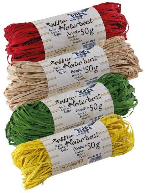 Folia Raffia 9020 rafia natural de color rojo 1 paquete 50 cuerda mezcla paja ideal para 50gr