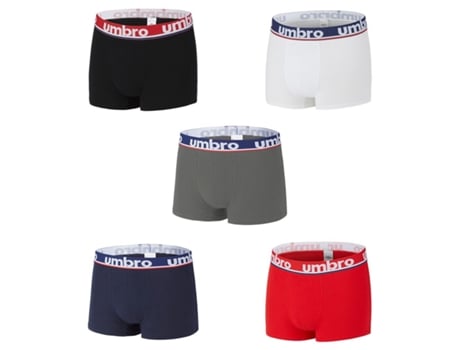 Conjunto de 5 Boxers UMBRO Hombre (M - Blanco)