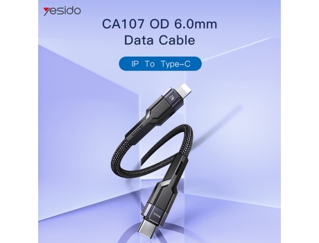 Cable Yesido Datos Carga Usb-C Type Negro