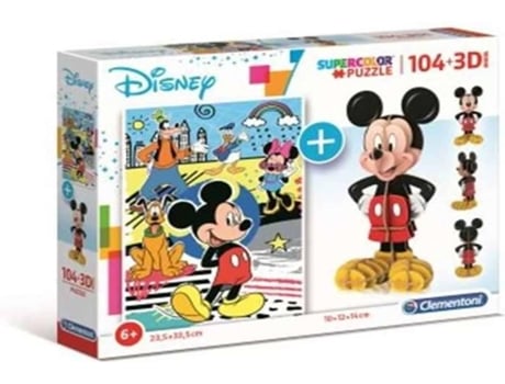 Puzzle 3d Clementoni mickey mouse 104 piezas edad 3