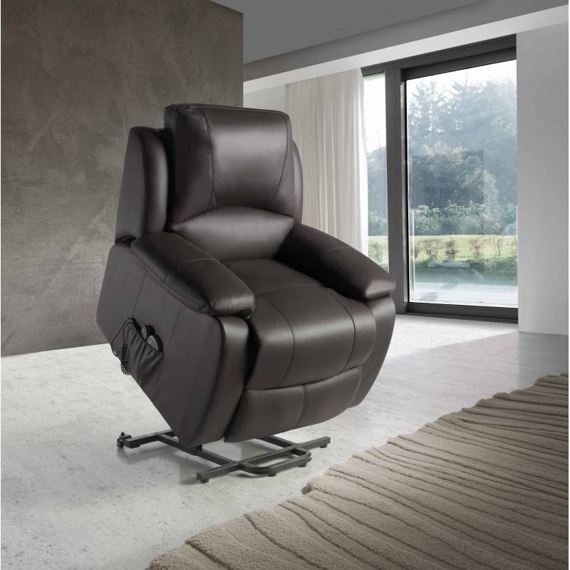 Sillón Eléctrico ECO-DE Relax Marrón (Piel - 85 x 75 x 103 cm)