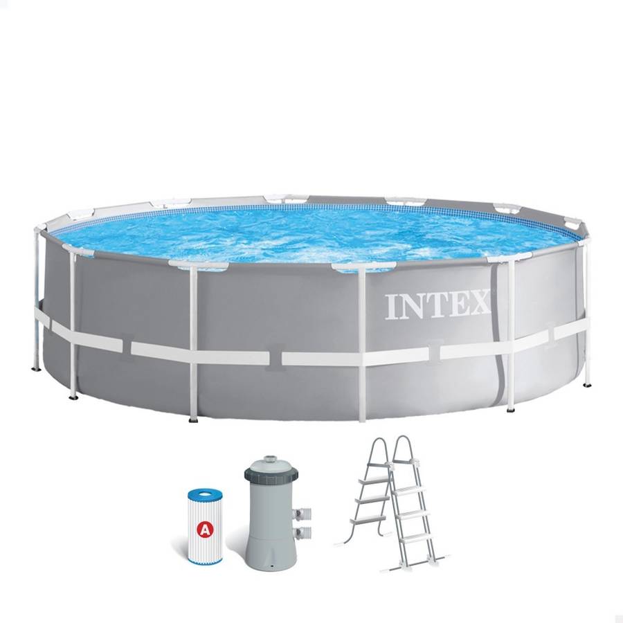 Intex 26716 Piscina 366 99 cm elevada desmontable prism frame redonda 366x99 26716np con depuradora tubular 5 366x99cm