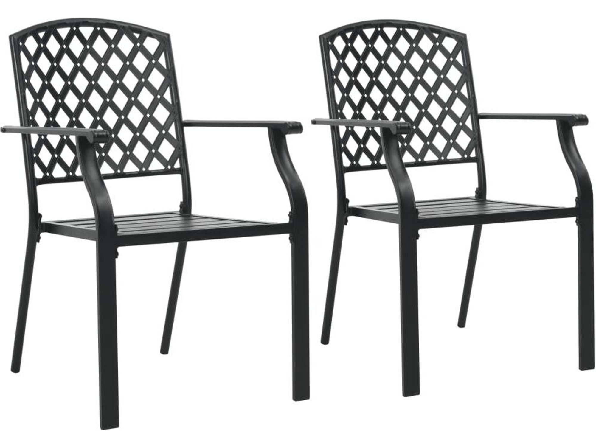 Vidaxl 2x Silla apilable acero patio terraza bistro comedor de 2 uds. malla negra