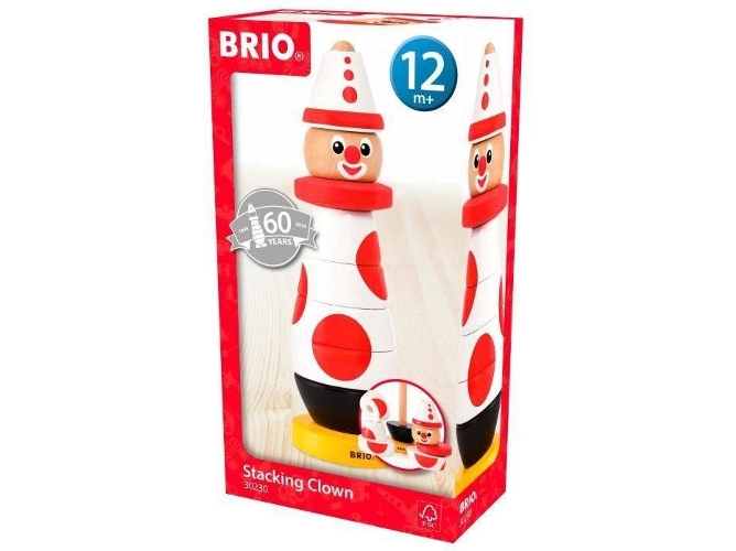 Muñeco Brio World payaso de madera