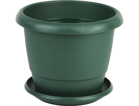 Maceta COFAN Verde Gardenia con Plato (22 x 18 cm) 