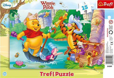 Puzzle Ramkowe Kubus puchatek wyprawa po skarb 15 trefl 31209