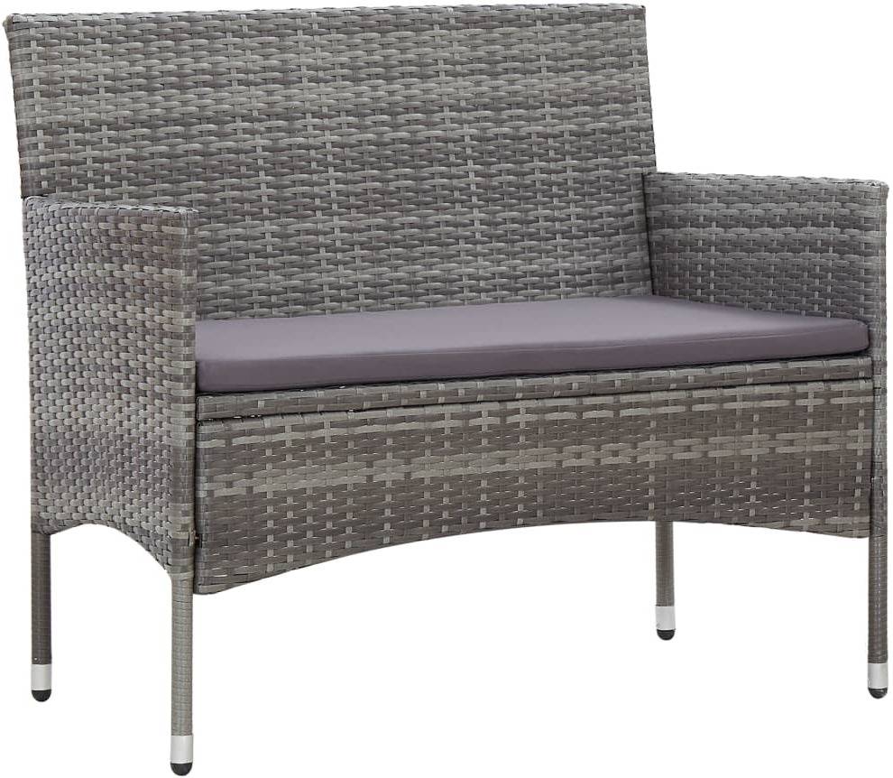 Conjunto de Jardín VIDAXL Lounge (Gris - Poli Ratán - 103x58x81 cm - 4 Piezas)