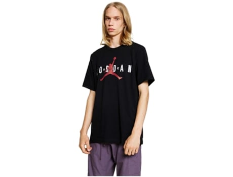 Camiseta de Hombre JORDAN Corta Air Wordmark Negro (XL)