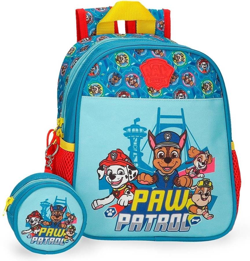 Mochila Escolar Nickelodeon patrulla canina always heroic azul 23x25x10 paw patrol guardería cms 575l