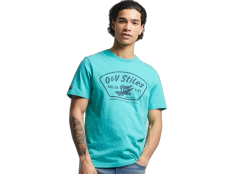 Camiseta para Hombre SUPERDRY (XS - Verde)