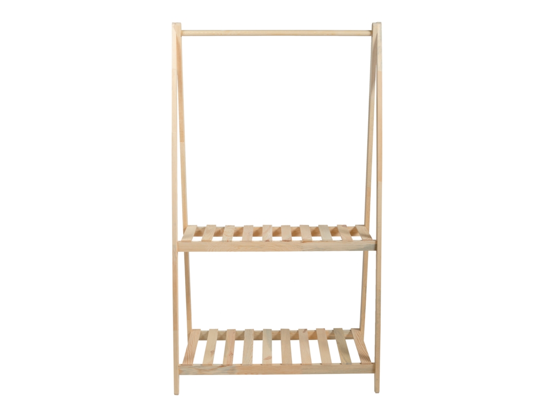 Perchero burro Ledøje con 2 estantes pino 148 x 86 x 38 cm natural  [en.casa]