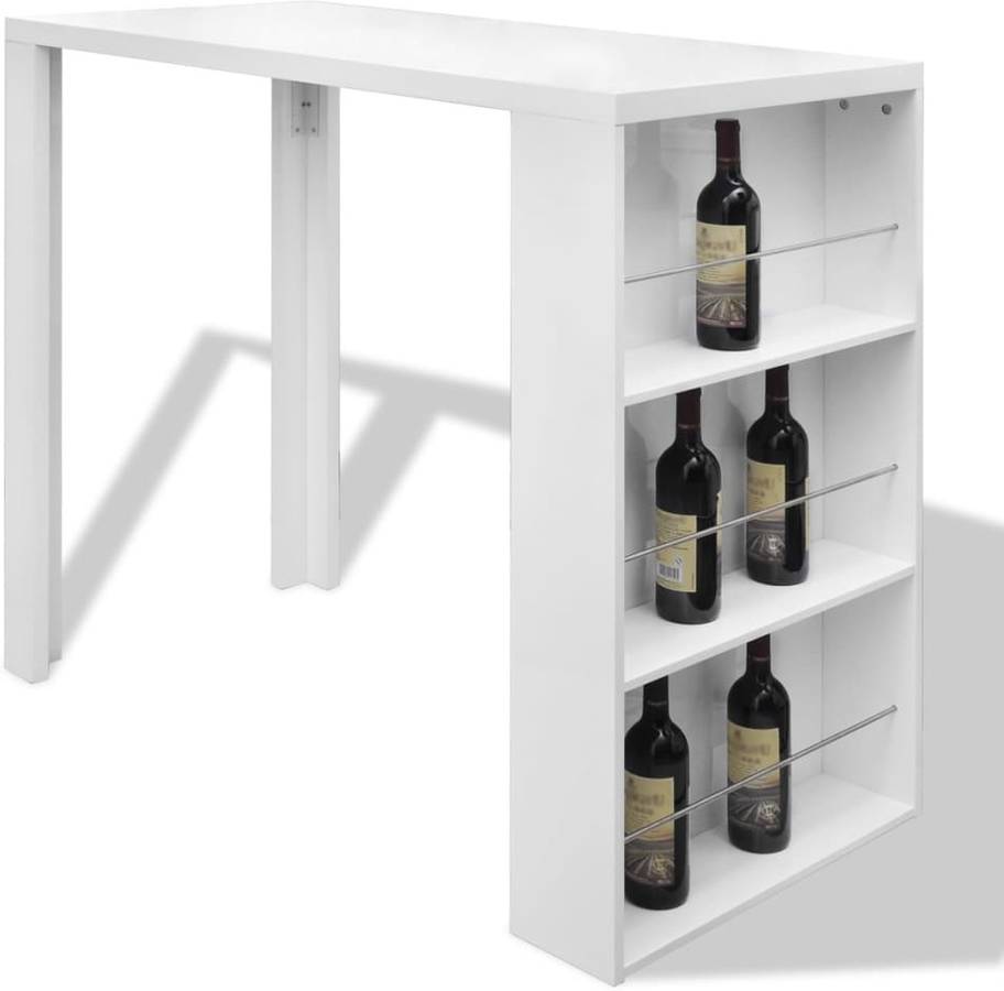 Mesa de Bar VIDAXL (Blanco - Tablero DM - 117 x 57 x 106.5 cm)