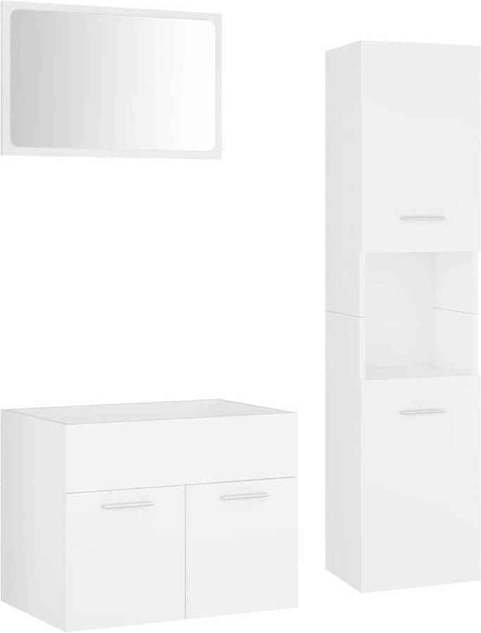 Conjunto de Muebles VIDAXL (Aglomerado - 60x38,5x46 cm - Blanco)